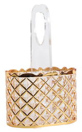Gold Basket Style Crystal Cutlery Holder - LEHADAR