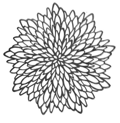 Silver Placemats 15" Leather Look Laser Cut 12pcs - LEHADAR