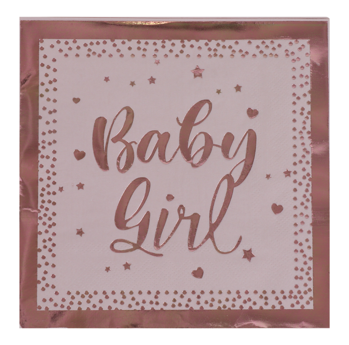 20 Metallic Pink Napkins "It’s a Girl"