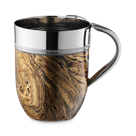 Wash Cup Polished with Abstract Stainless Steel - LEHADAR