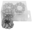 Silver Diamonds'n'studs Napkin Ring set of 4/pvc box, - LEHADAR