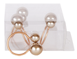 Gold & Peach Pearls Napkin Ring set of 4/pvc box, - LEHADAR