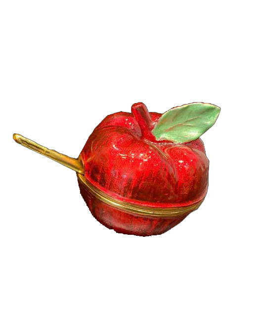 Metal Honey Dish-Red Apple