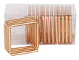 Gold Squared Napkin Ring set of 4/pvc box, - LEHADAR