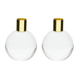 Set of 2 Crystal & Metal Candle Holders 3"x3.75" - LEHADAR