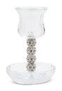 Crystal Kiddush Cup 5.75" with Tray - LEHADAR