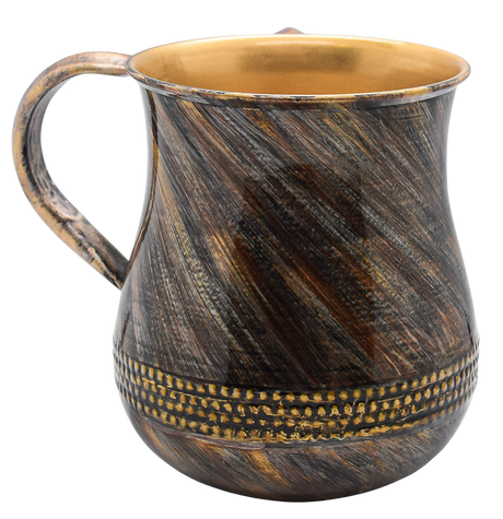 Powder Coated Washing Cup Brown Gold Texture - LEHADAR