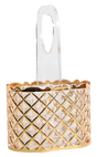 Gold Basket Style Crystal Cutlery Holder - LEHADAR