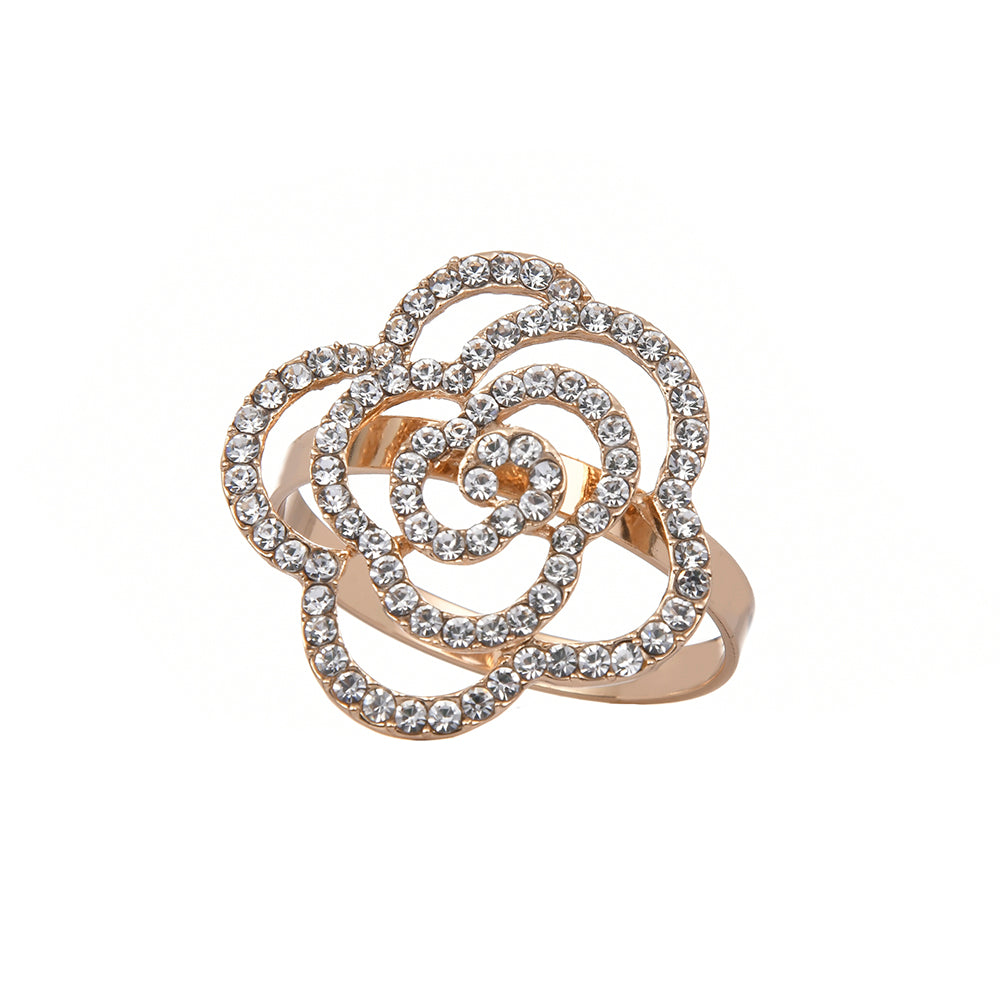 Diamond Flower Napkin Rings Set of 4 - LEHADAR