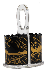 Black Marble Crystal Cutlery Holder - LEHADAR