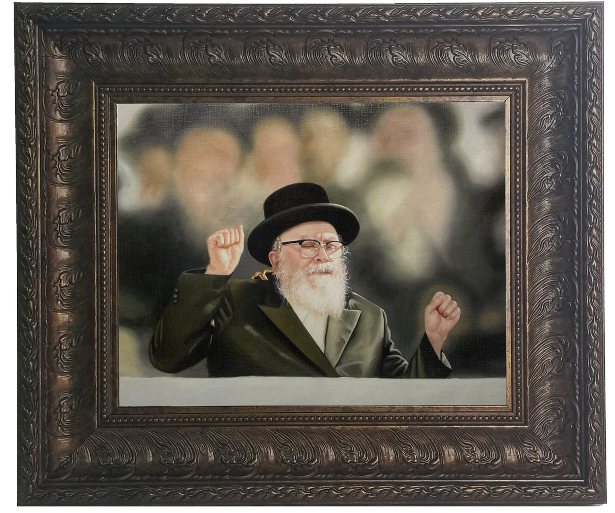 Skver Rebbe Framed Picture in Large, size: 16*20