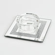 Crystal Candle Holder With Silver Glitter Print 3.5" - LEHADAR