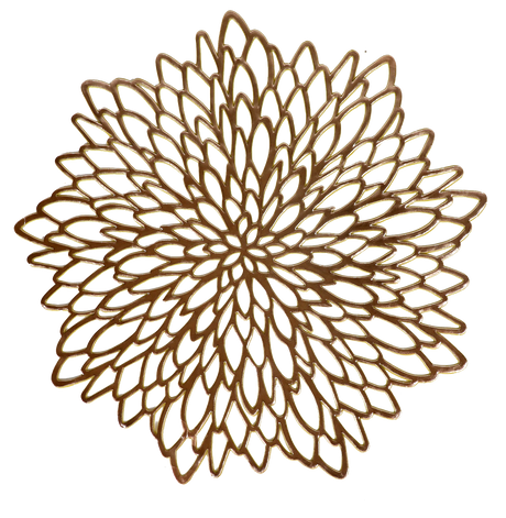 Gold Placemats 15" Leather Look Laser Cut 12pcs - LEHADAR