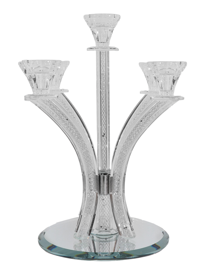 Crystal Candelabra Silver Filling - 5 Branch - LEHADAR