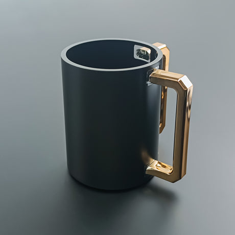 Acrylic Washing Cup Black with Gold Handles - LEHADAR