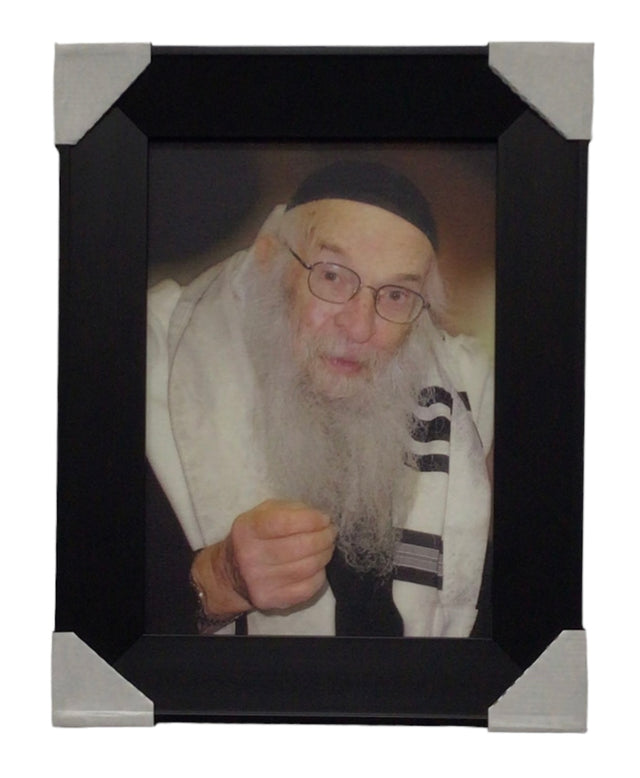 Painting of R' Feigelstock, Size 10x14, Modern Brown Frame - LEHADAR