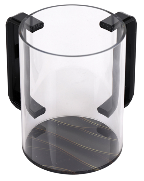 Acrylic Washing Cup Black Marble Black Handles - LEHADAR