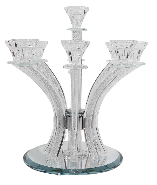 Crystal Candelabra Silver Filling - 9 Branch - LEHADAR