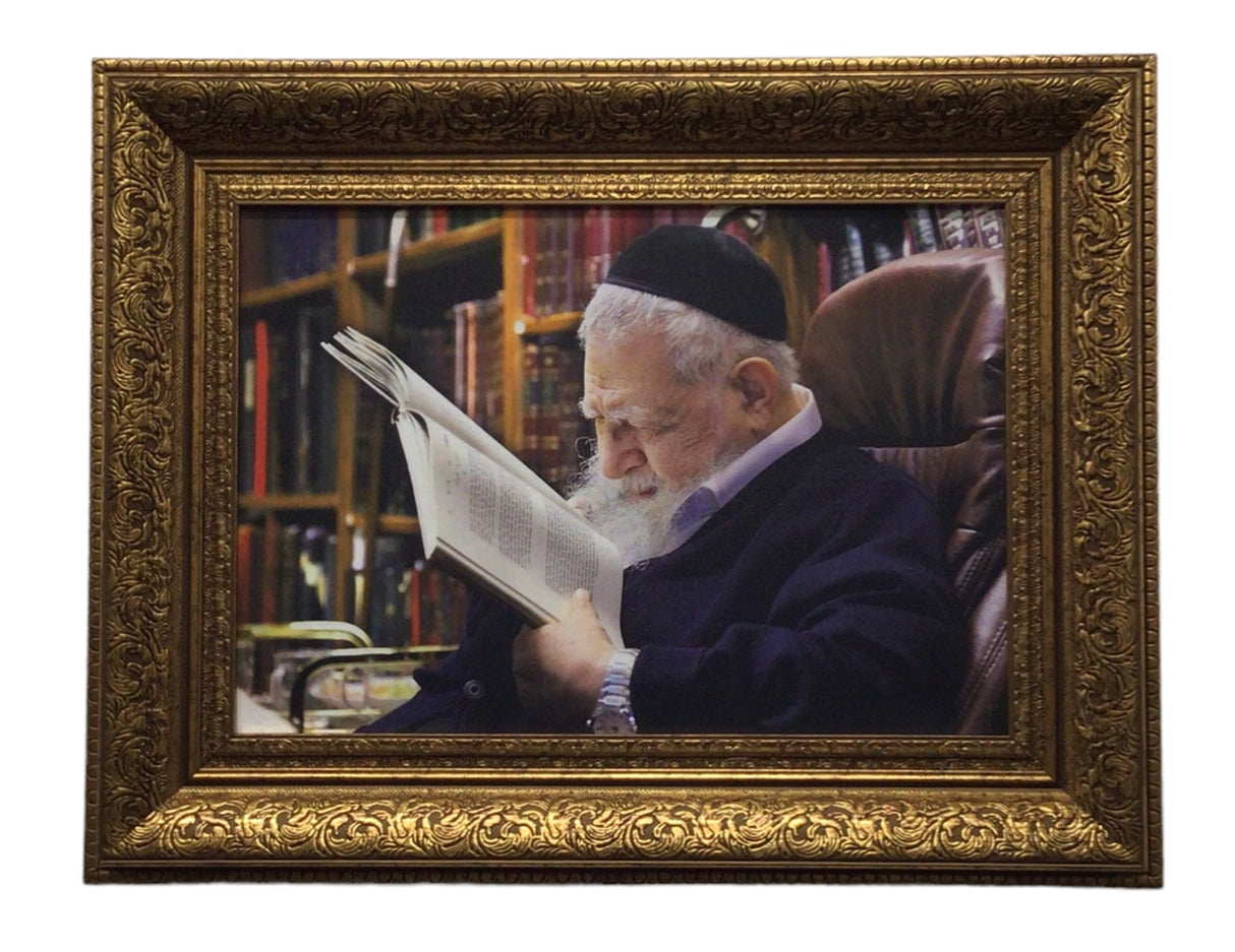 Painting of R' Ovadia Yosef, Size 14x20, Gold Frame