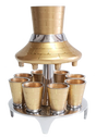 Aluminum Fountain Set 8 Cups Gold Brick Design - LEHADAR
