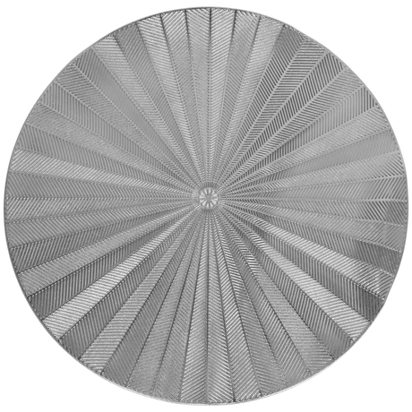 Silver Rays Leather Look Laser cut Placemats 15" (12pcs) - LEHADAR