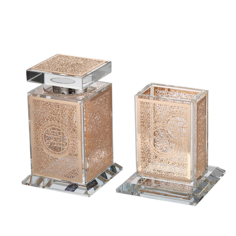 Crystal Havdala Set - Gold Metal Royal Design - LEHADAR