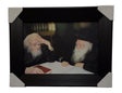 Painting of R' Elyashiv & R' Chaim Kanievsky, Size 10x14, Modern Brown Frame - LEHADAR