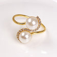 Gold with Diamonds & Pearls Napkin Rings Set of 4 - LEHADAR