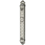 Metal Mezuzah Cover with Kotel Ornaments