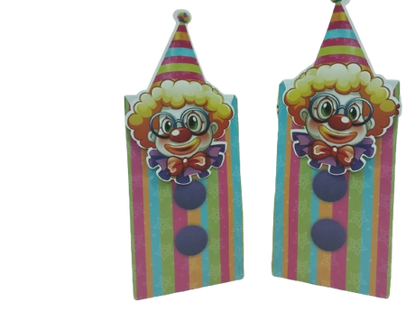 Colorful Striped Craft Bag with Clown Closure - LEHADAR