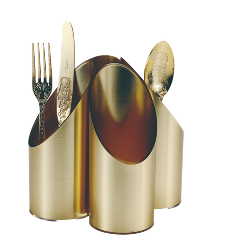 Acrylic stand for cutlery gold - LEHADAR