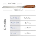 Bread Knife with Sandalwood Handle - LEHADAR