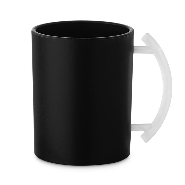 Acrylic Washing Cup Black with clear frosted handles 6 Pack - LEHADAR
