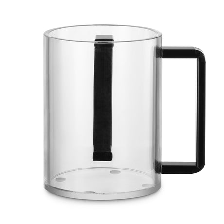 Acrylic Washing Cup Clear black Handles 5" - LEHADAR