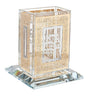 Crystal Havdalah Holder with Gold and Silver Plates - LEHADAR