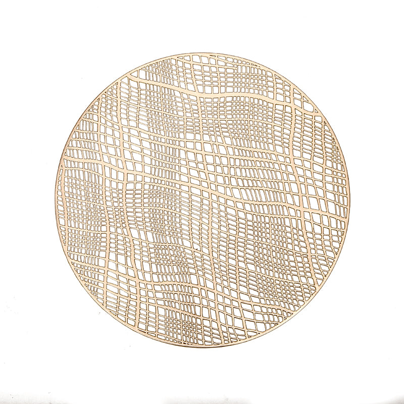 Plaid Leather Look Laser cut Placemats 15" (12pcs) - LEHADAR