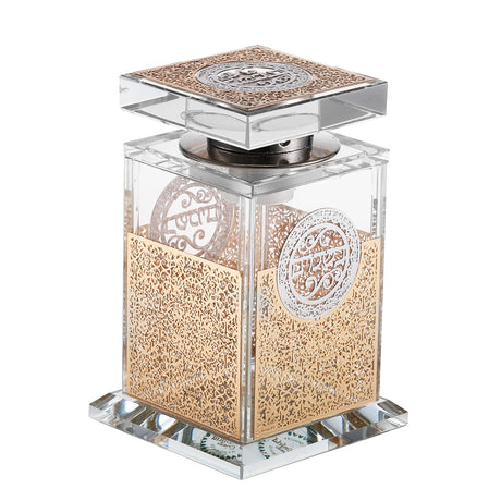 Crystal Besomim Box with Gold Plates on 4 Sides 4.5" x 3" x 2" - LEHADAR