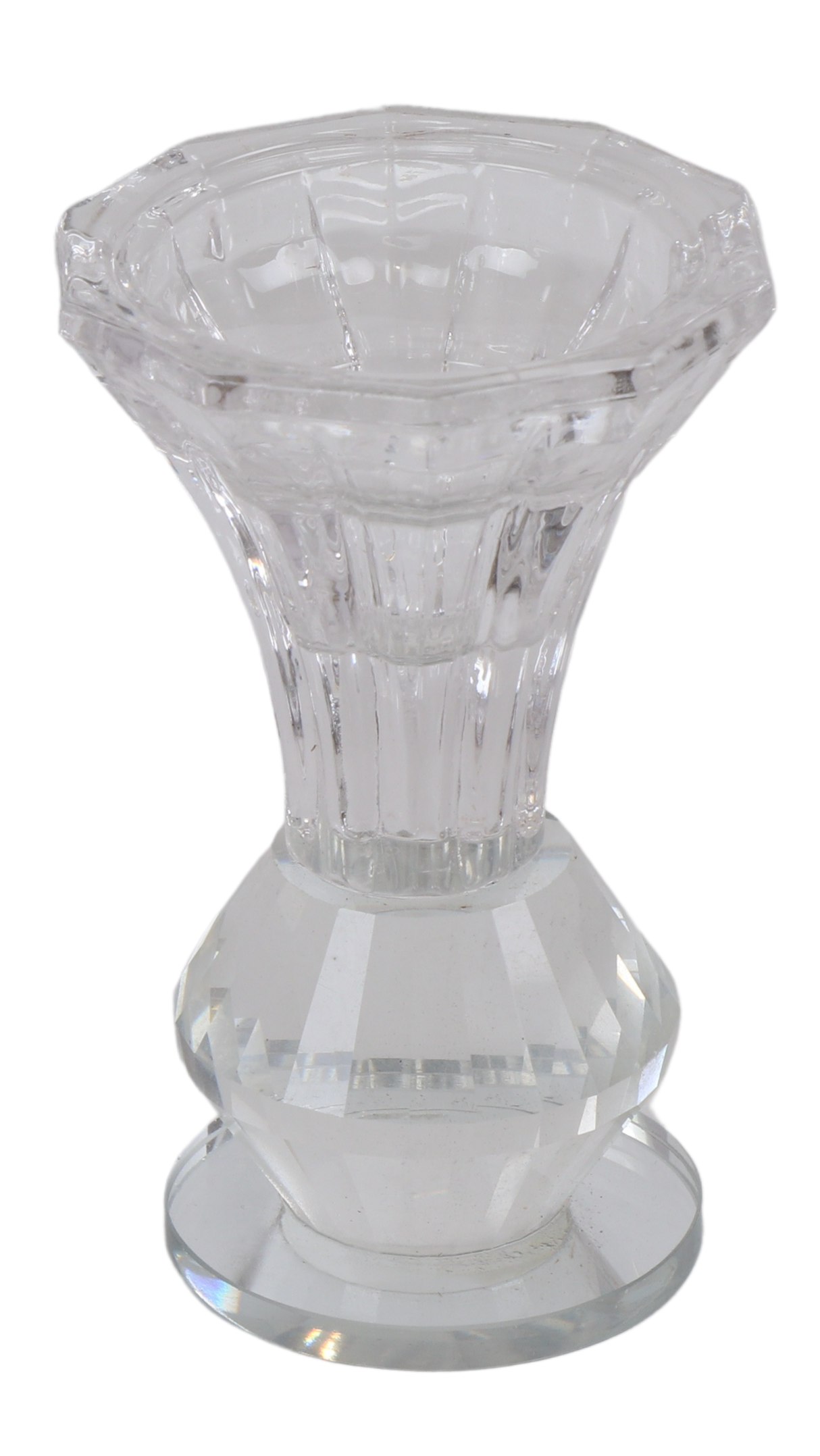 Crystal Candlestickwith Mirror Base 3" - LEHADAR