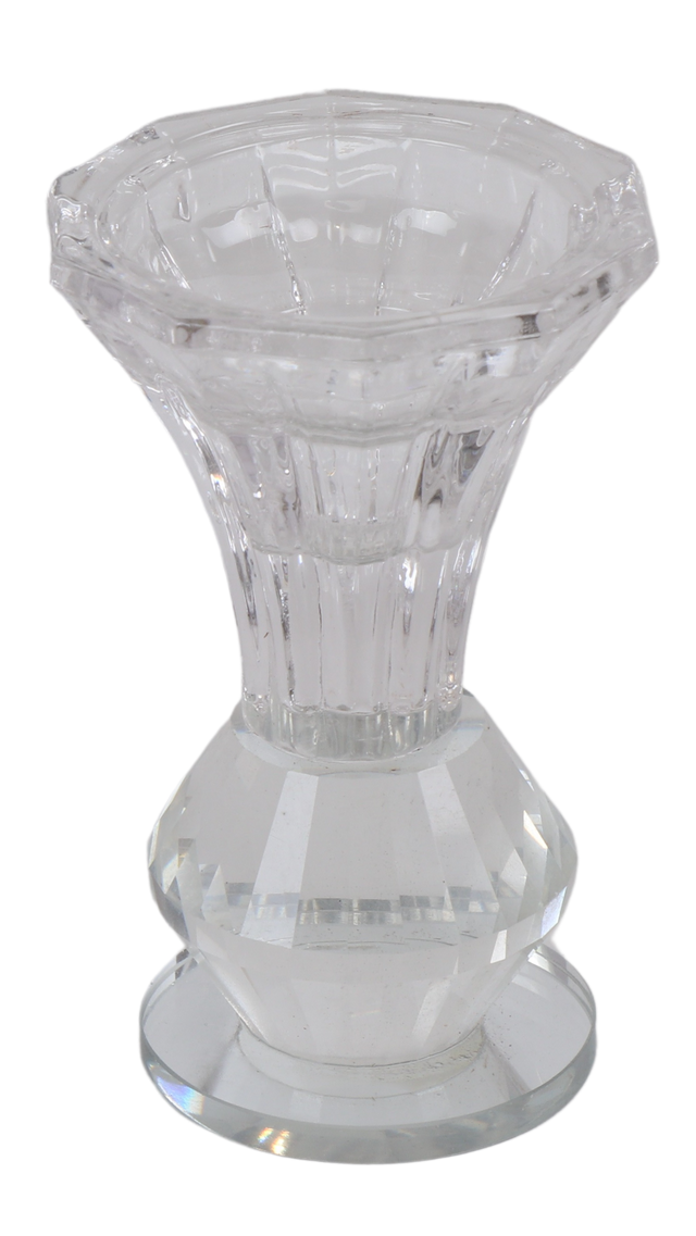 Crystal Candlestickwith Mirror Base 3" - LEHADAR