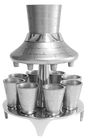 Aluminum Fountain Set 8 Cups Silver Brick Design - LEHADAR