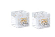 Crystal Tea light Candle Holders with Gold and Silver Plates - LEHADAR