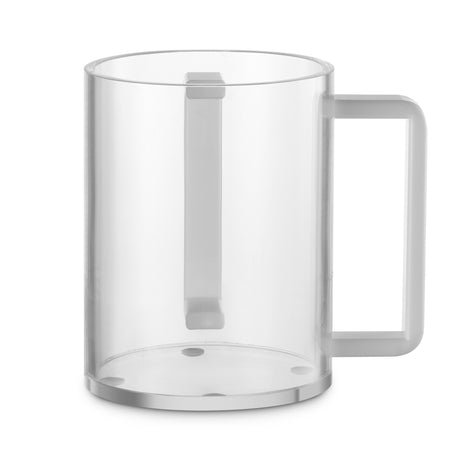 Acrylic Washing Cup Clear White Handles 5" - LEHADAR