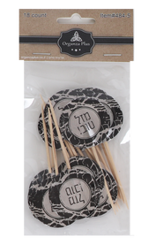 18 Round Mazel Tov Toothpicks for Cake Decarotion