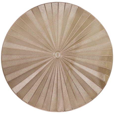 Gold Rays Leather Look Laser cut Placemats 15" (12pcs) - LEHADAR
