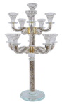 "Classic Style" 11 Branch Gold Filling Crystal Candelabra 24"H - LEHADAR