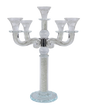 "Classic Style" 5 branch Clear Filling Crystal Candelabra 15.5"H - LEHADAR