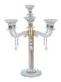 "Royal Style" 7 Branch Gold Filling Crystal Candelabra 16.5"H - LEHADAR